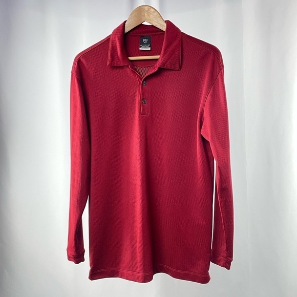 Nike‎ Golf Sphere Dry Long Sleeve Collared Shirt in Red Size Large - Picture 1 of 6